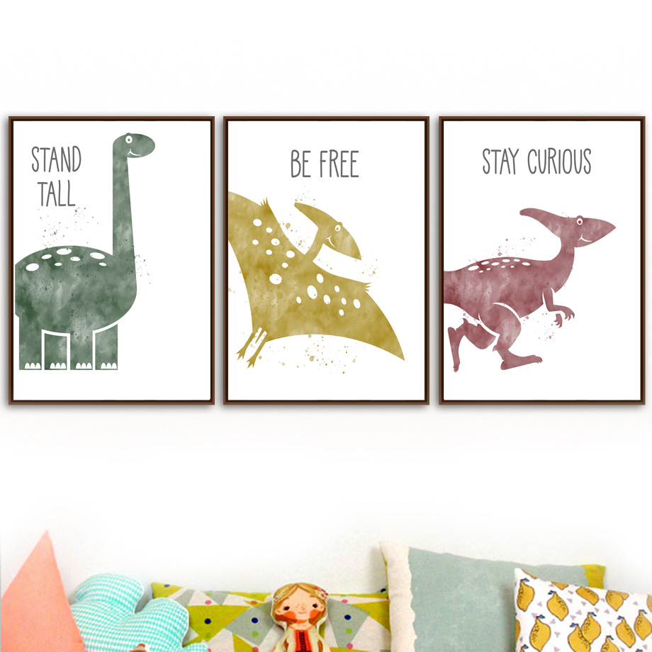 Cute Dinosaur Cartoon Animal Q - đánh giá và giá Baby Nursery Quotes Wall Art